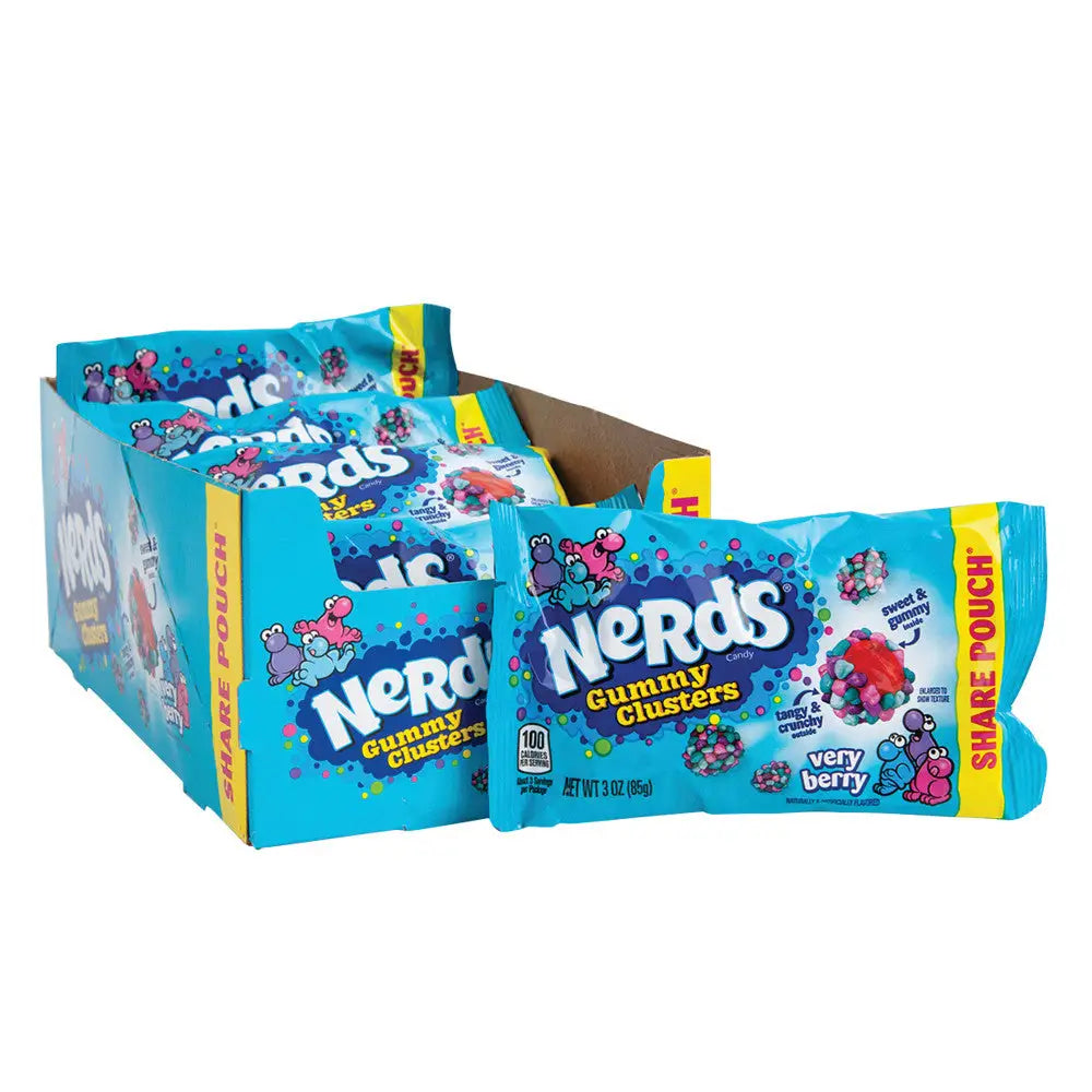 NERDS VERY BERRY GUMMY CLUSTERS 3 OZ BAG-Case 12ct - gummy