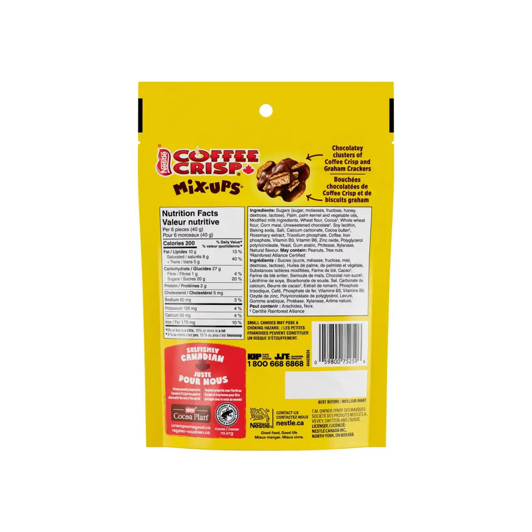 Nestle Coffee Crisp Mix Ups Clusters 110g Case 12 Count