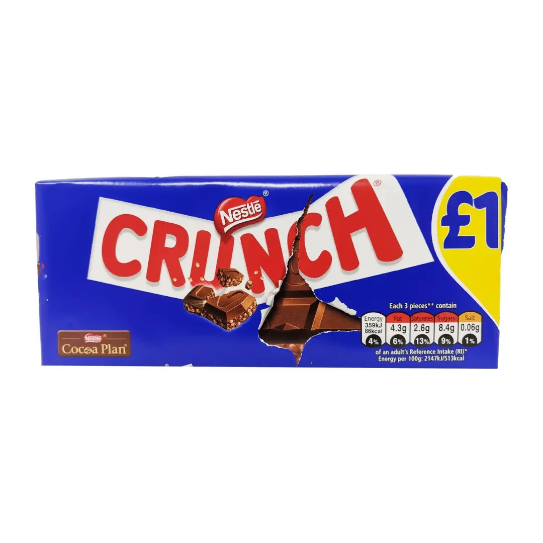 Nestle UK Crunch Sharing Block 100g- case 20 - candy bar