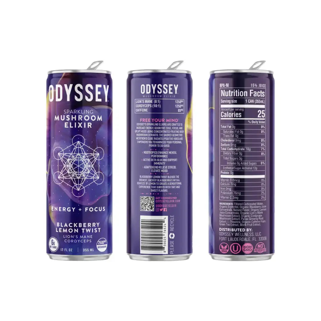 ODYSSEY ELIXIR Blackberry Lemon Twist- 12oz/12Pk