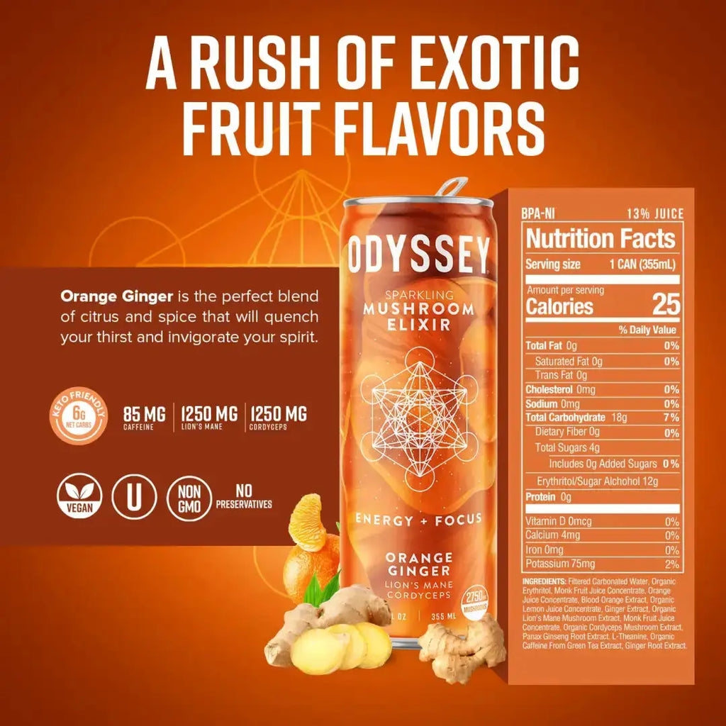 ODYSSEY ELIXIR Orange Ginger- 12oz/12Pk