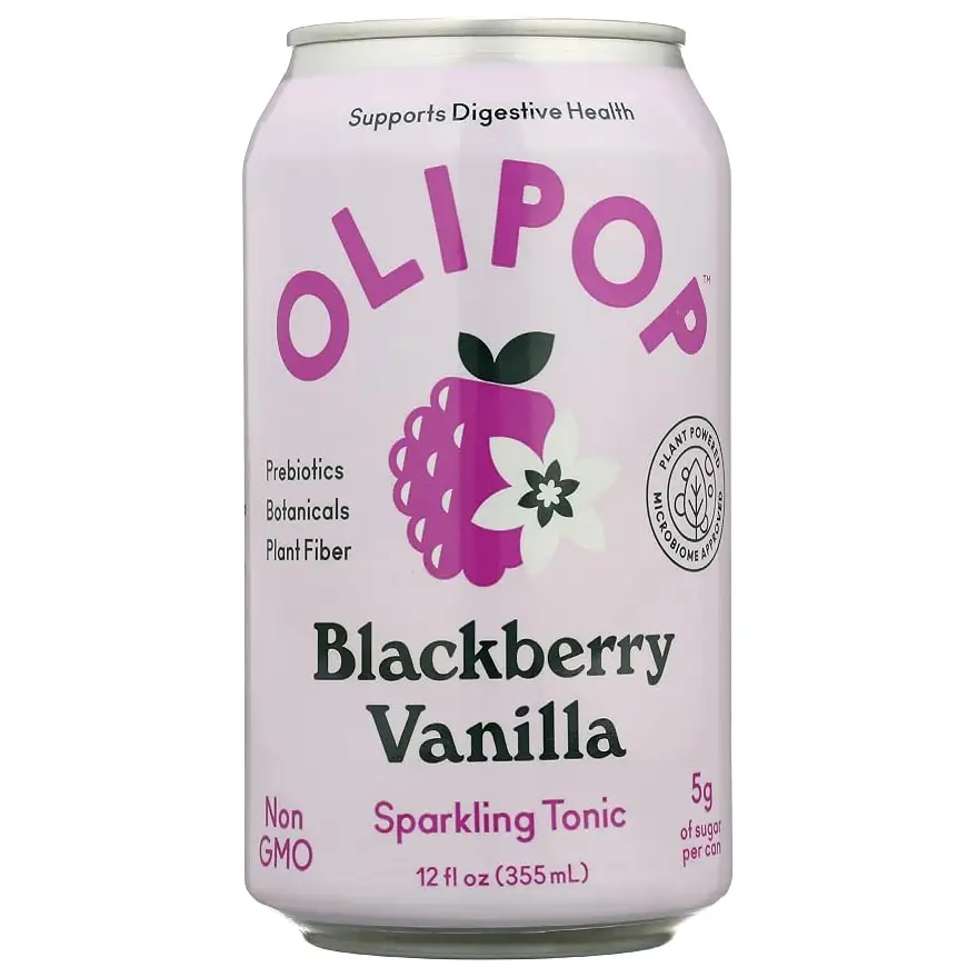 OLIPOP Blackberry Vanilla Sparkling Tonic 355ml 12 Pack