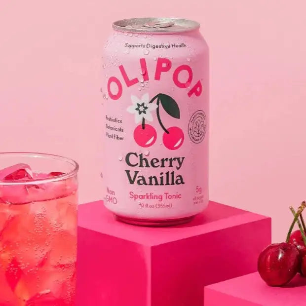 Olipop Cherry Vanilla Sparkling Tonic 355 ml 12 fl oz- Case