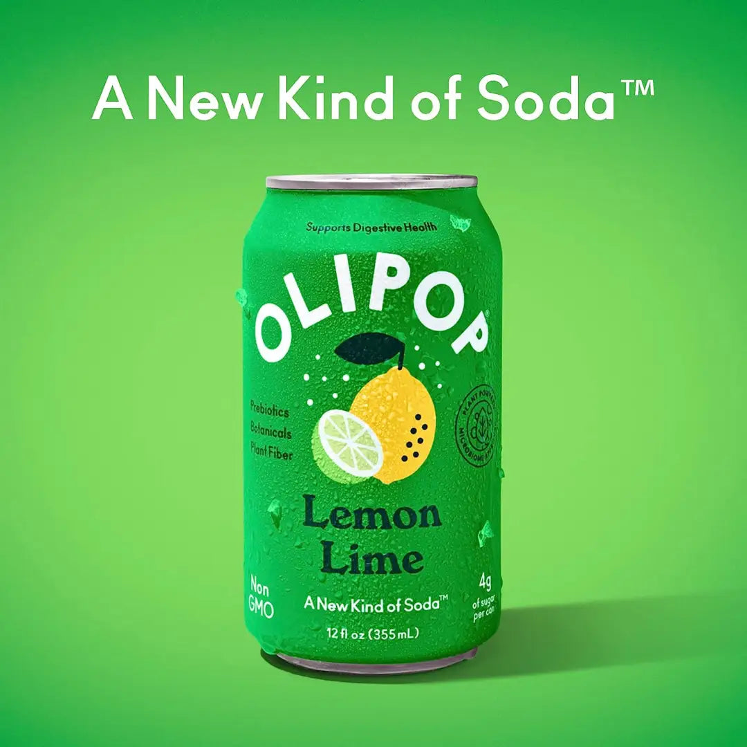 Olipop Lemon Lime Sparkling Tonic 355 ml 12 fl oz- Case