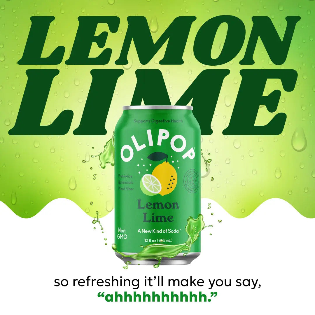 Olipop Lemon Lime Sparkling Tonic 355 ml 12 fl oz- Case