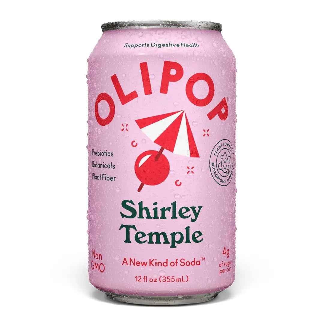OLIPOP Low Sugar Prebiotic Sparkling Tonic Shirley Temple