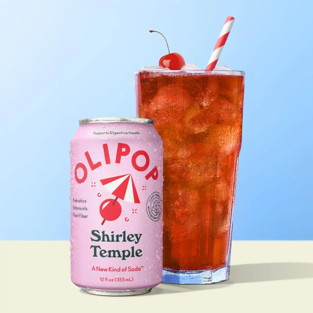 OLIPOP Low Sugar Prebiotic Sparkling Tonic Shirley Temple