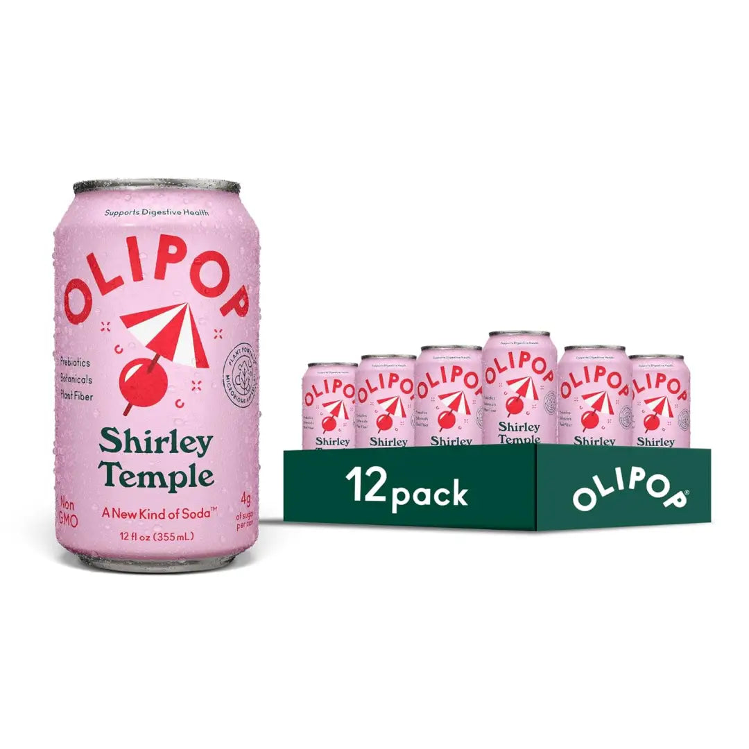 OLIPOP Low Sugar Prebiotic Sparkling Tonic Shirley Temple