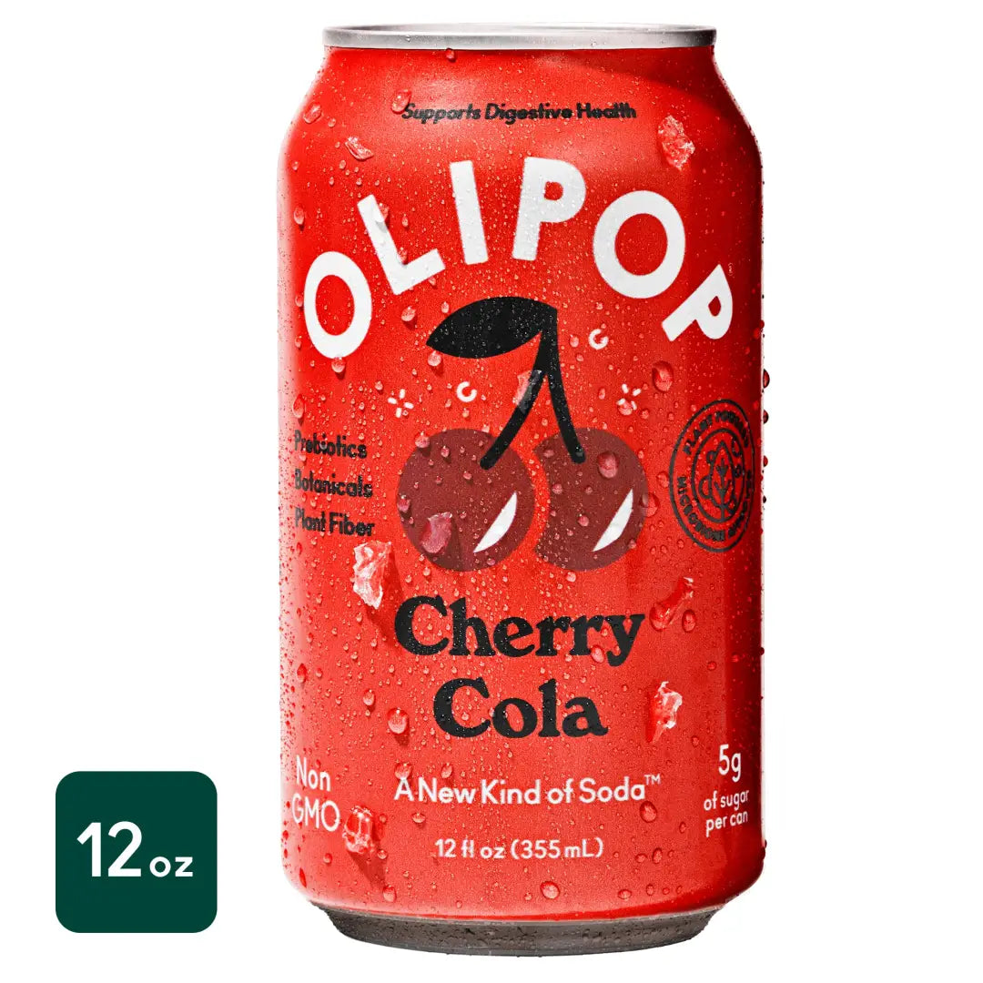 OLIPOP Prebiotic Soda Cherry Cola 12 fl oz case 12ct - soda