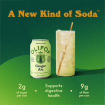 OLIPOP Prebiotic Soda Ginger Ale 12 fl oz -case 12ct - soda
