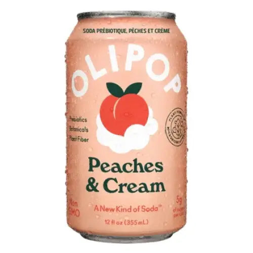 OLIPOP Prebiotic Soda Peaches & Cream 12 fl oz case 12ct Main image