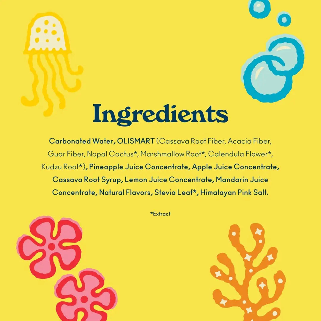 OLIPOP Prebiotic Soda Pop Pineapple Paradise 12oz Skinny