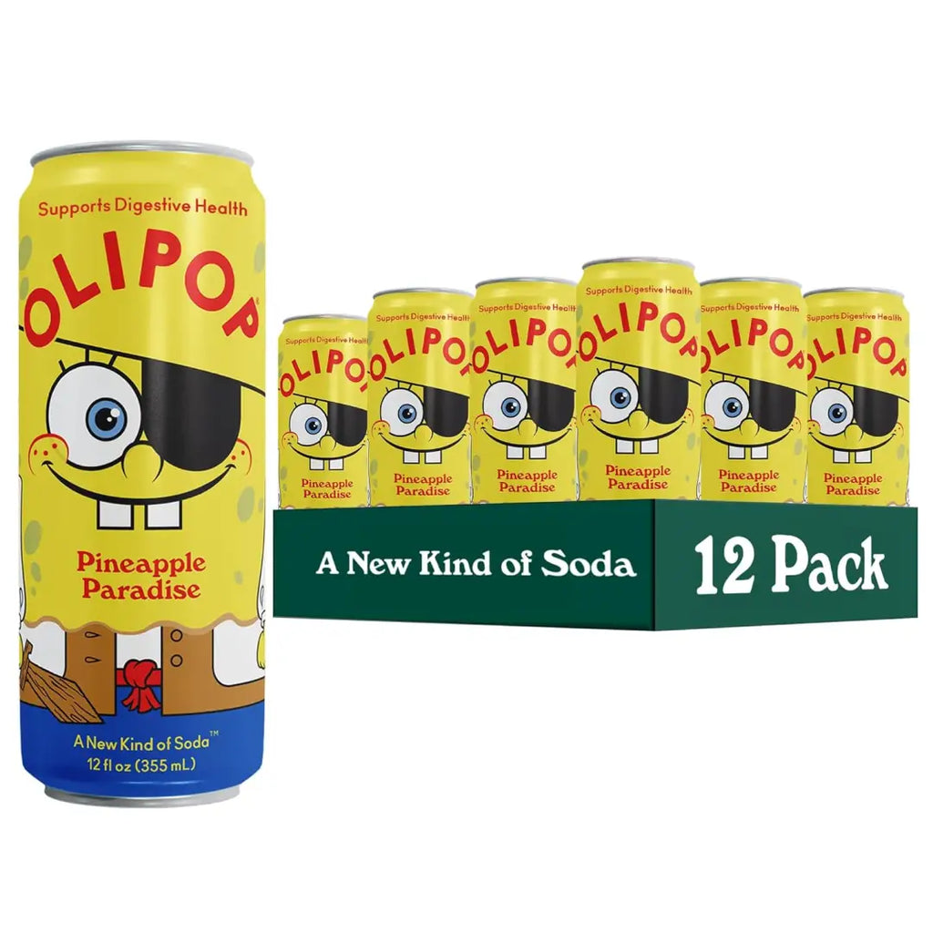 OLIPOP Prebiotic Soda Pop Pineapple Paradise 12oz Skinny