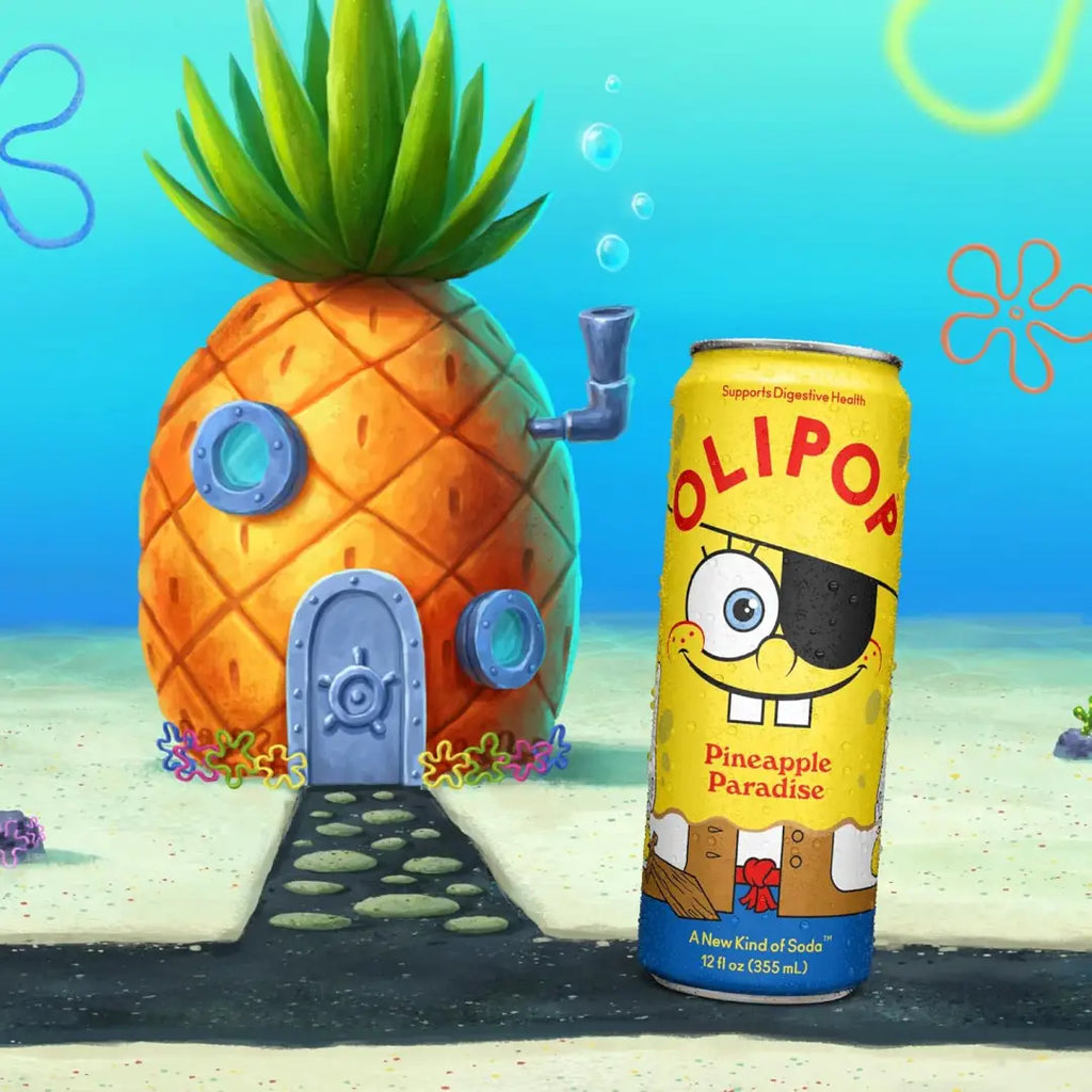 OLIPOP Prebiotic Soda Pop Pineapple Paradise 12oz Skinny