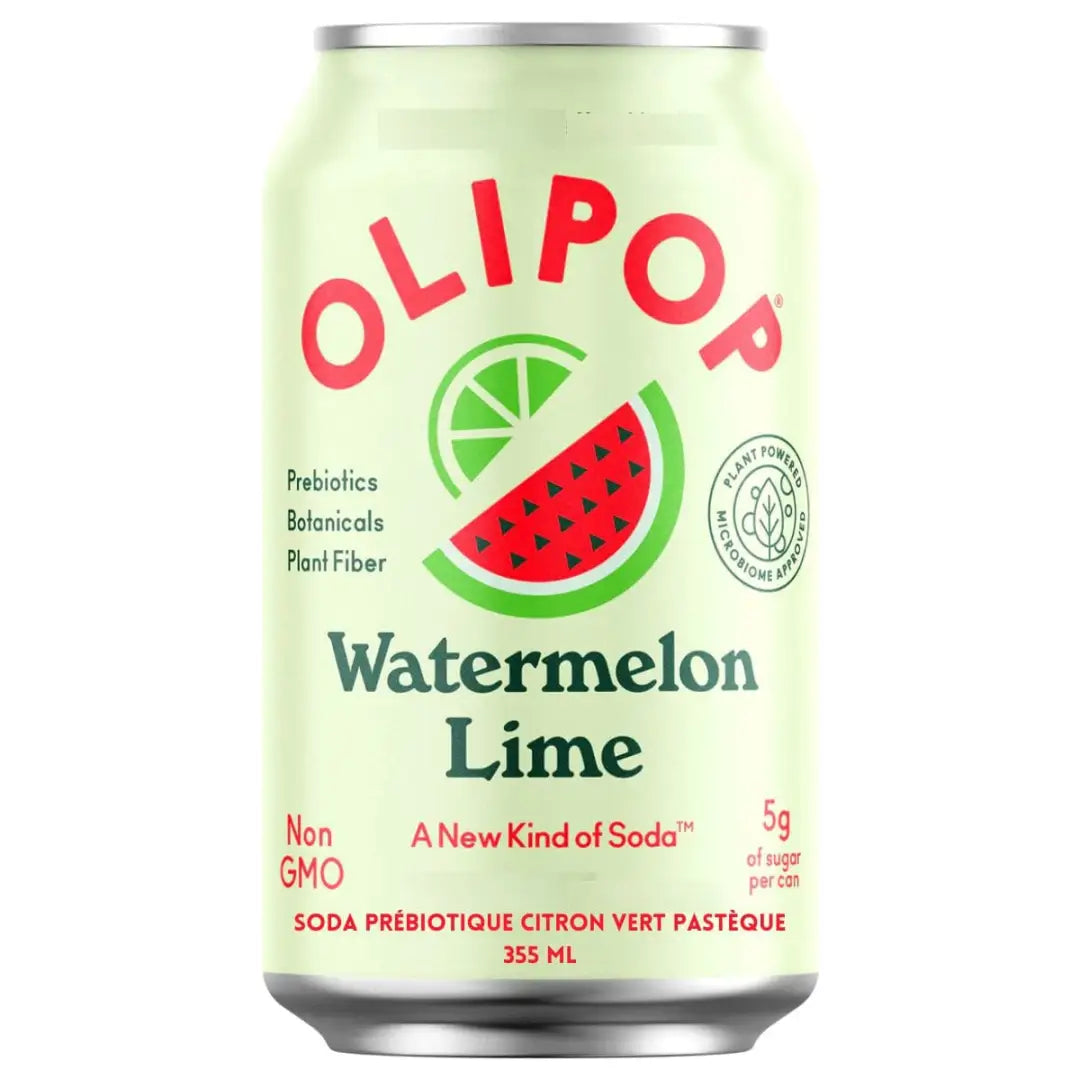 OLIPOP Prebiotic Soda Watermelon Lime 12 fl oz 12 Pack