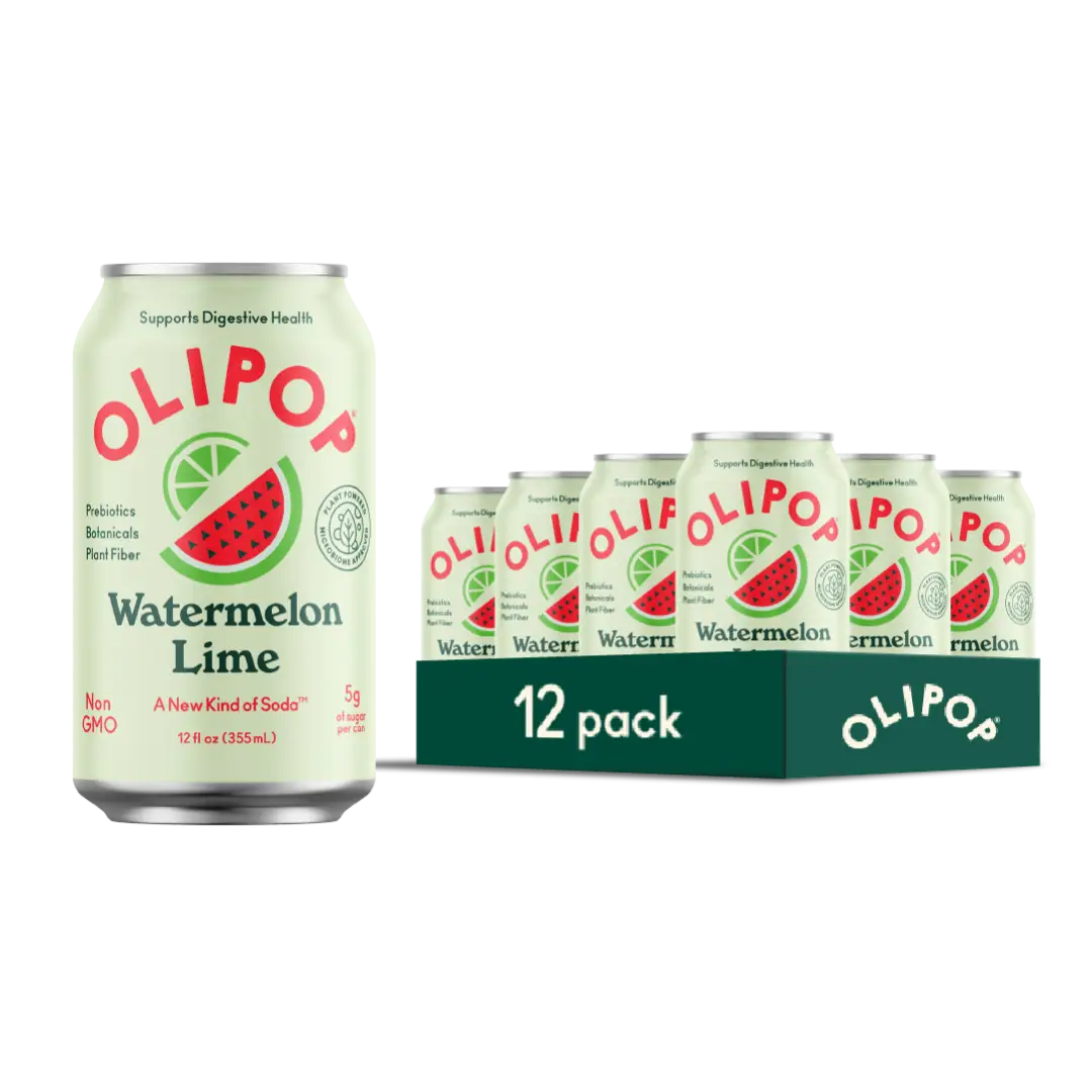 OLIPOP Prebiotic Soda Watermelon Lime 12 fl oz 12 Pack