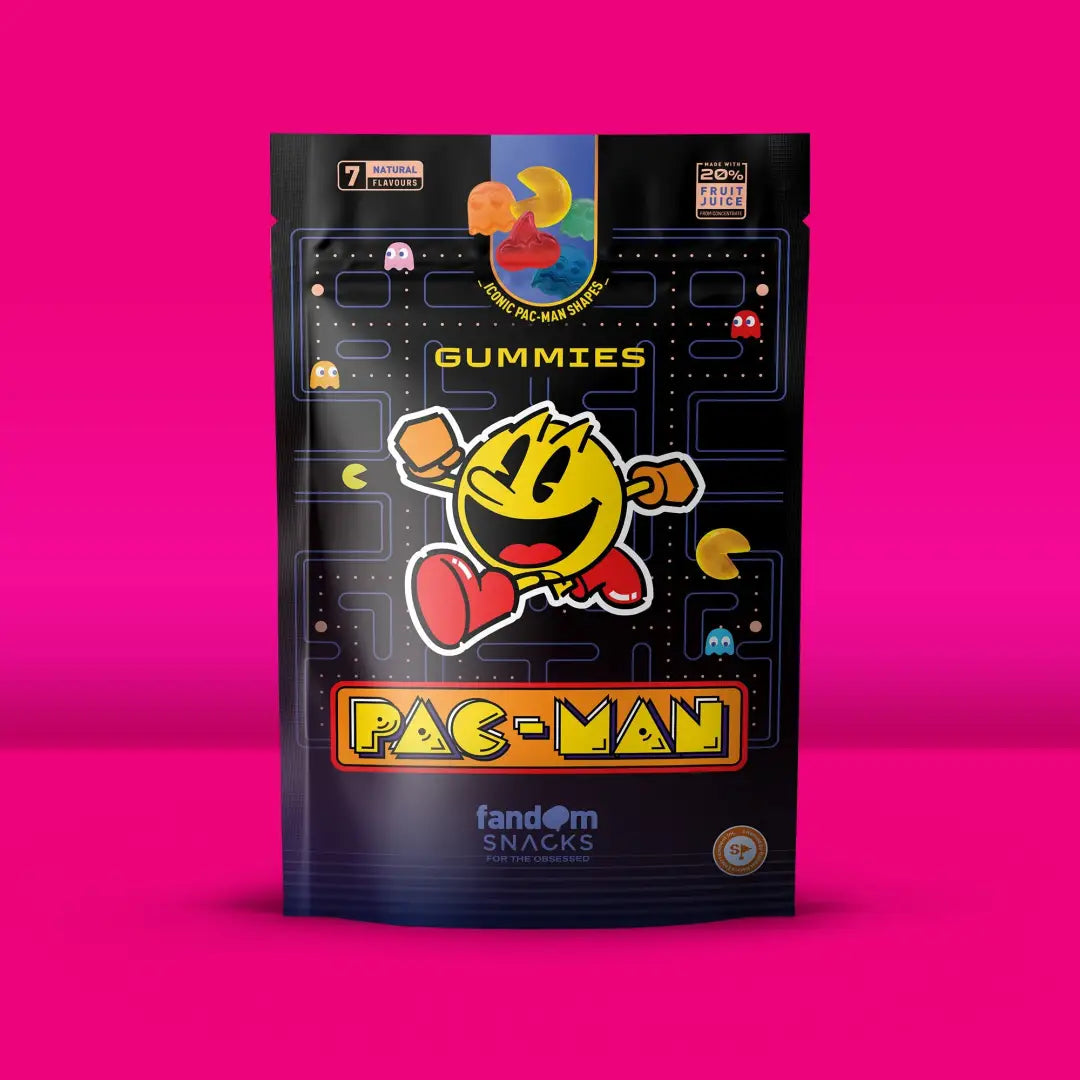 Fandom Pacman Fruit Juice Gummy Candy 125g Box Case Of Six