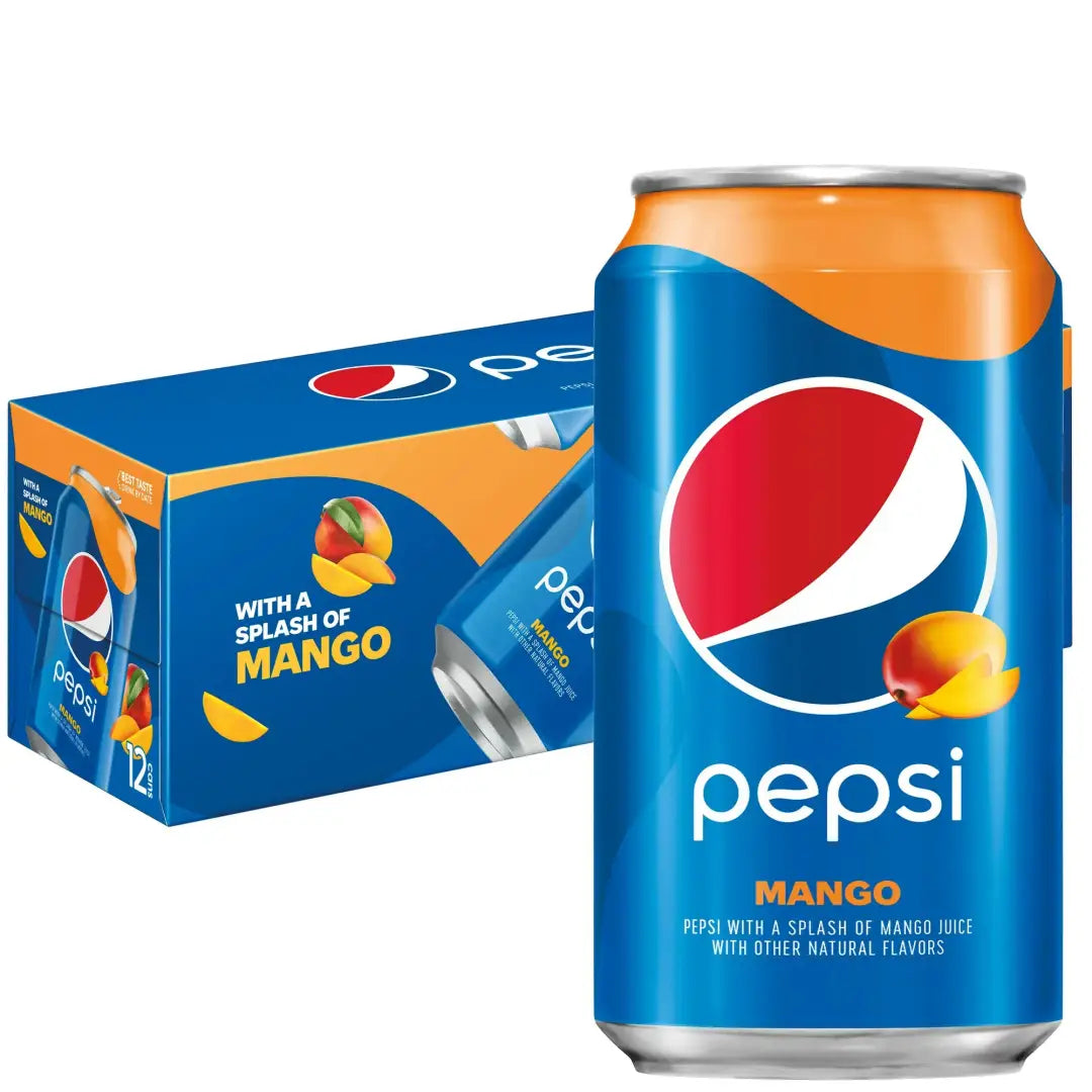 Pepsi Cola Mango Soda Pop 12 oz 12 Pack Cans - Soda