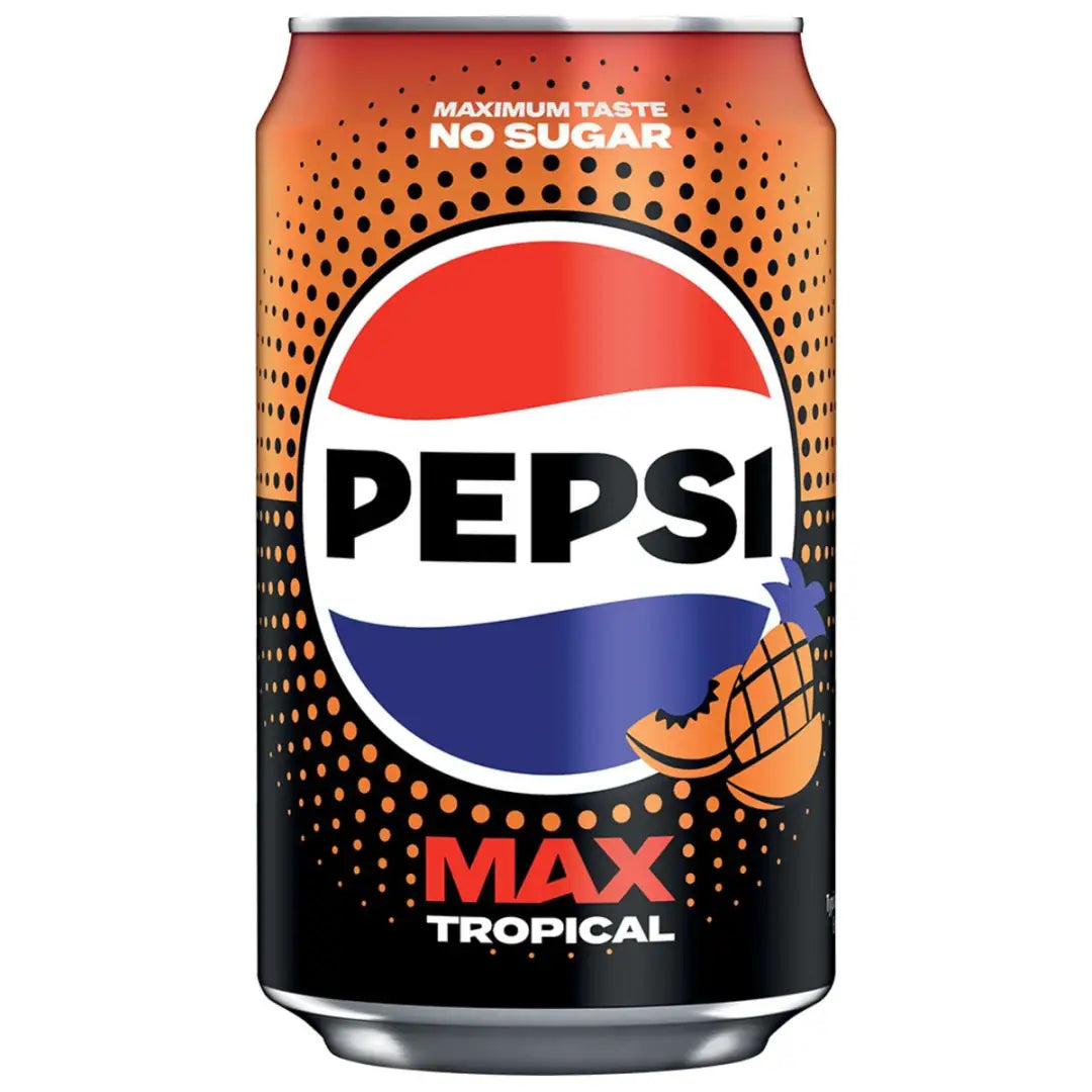 Pepsi UK Max Tropical 330ml, case 24ct - soft drink