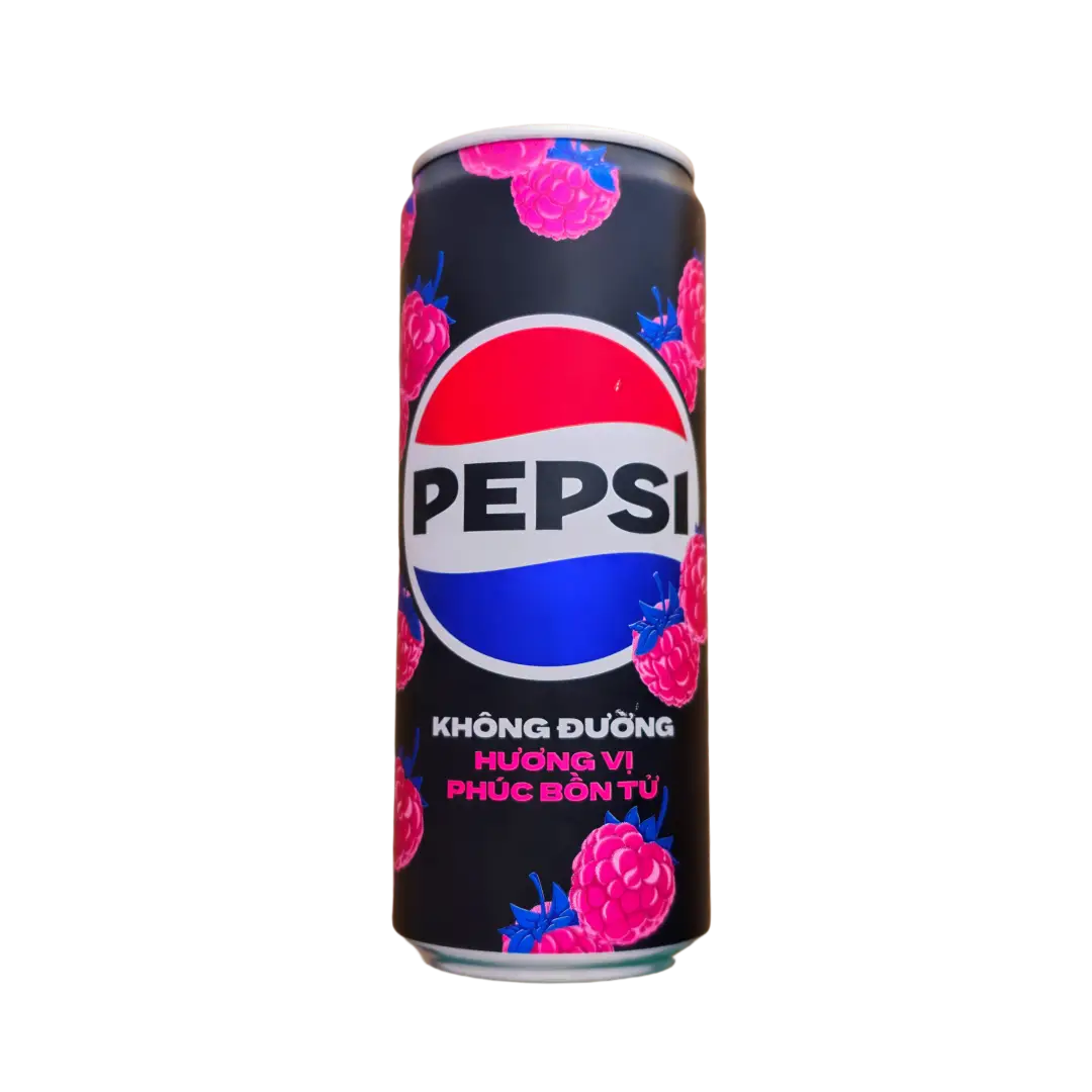 Pepsi Raspberry Zero Sugar 320 ML Can Vietnam Case 24 Count
