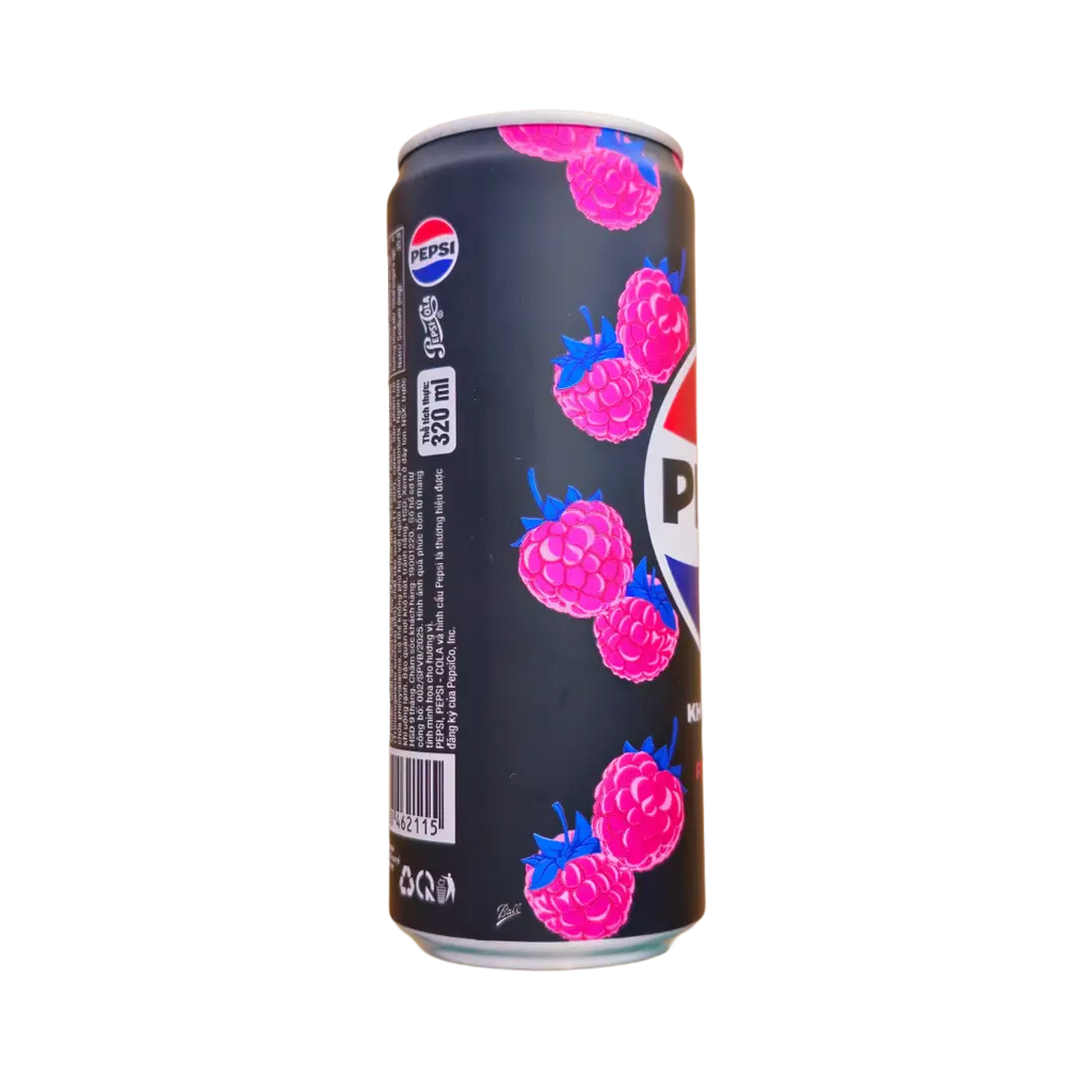 Pepsi Raspberry Zero Sugar 320 ML Can Vietnam Case 24 Count