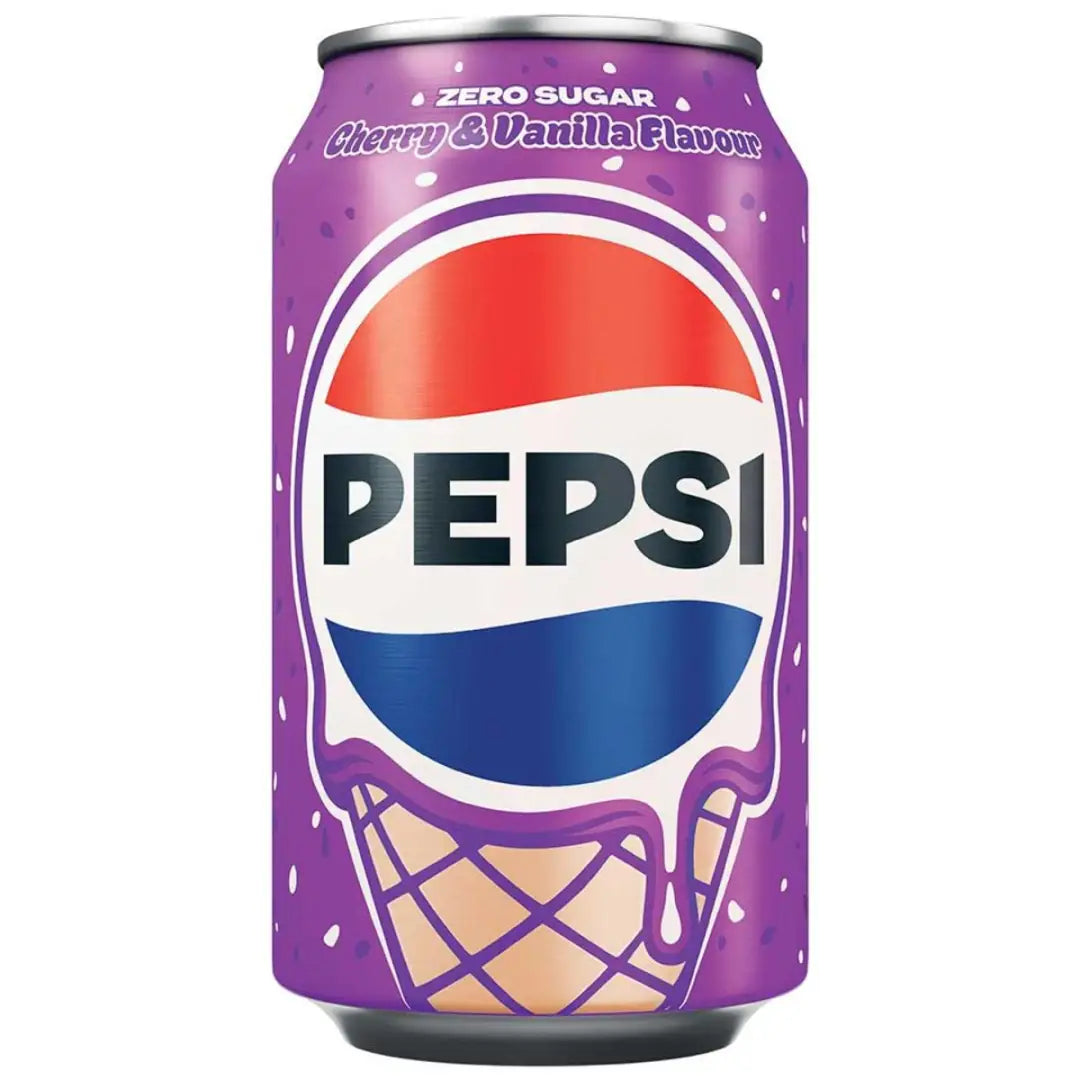 Pepsi UK Zero Sugar Cherry & Vanilla 330ml, case 24ct