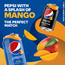 Pepsi Zero Sugar Cola Soda Pop Mango 12oz Cans (12 Pack)