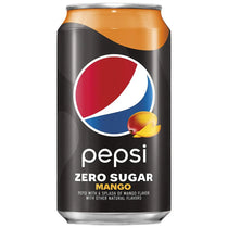 Pepsi Zero Sugar Cola Soda Pop Mango 12oz Cans (12 Pack)