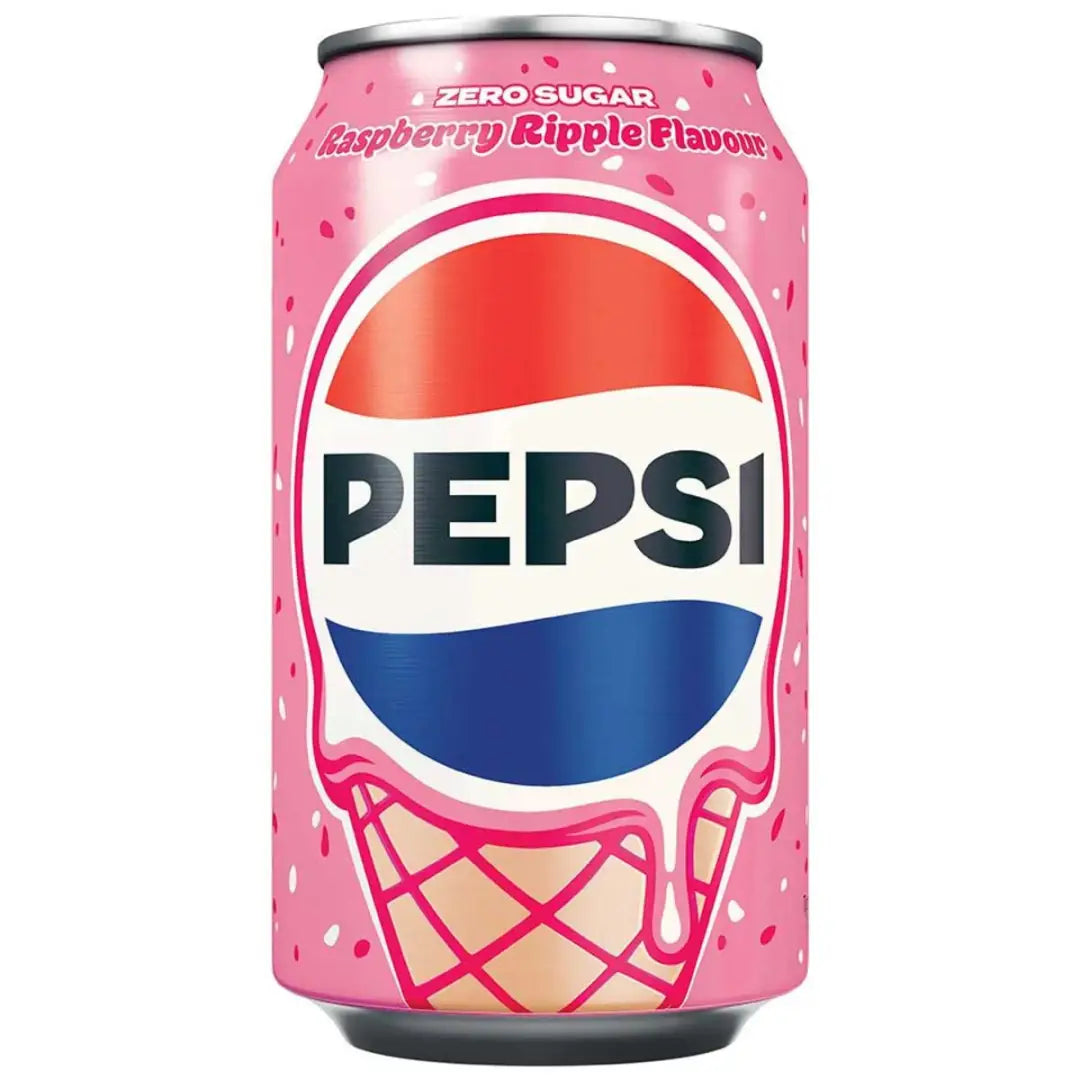 Pepsi UK Zero Sugar Raspberry Ripple 330ml, case 24ct