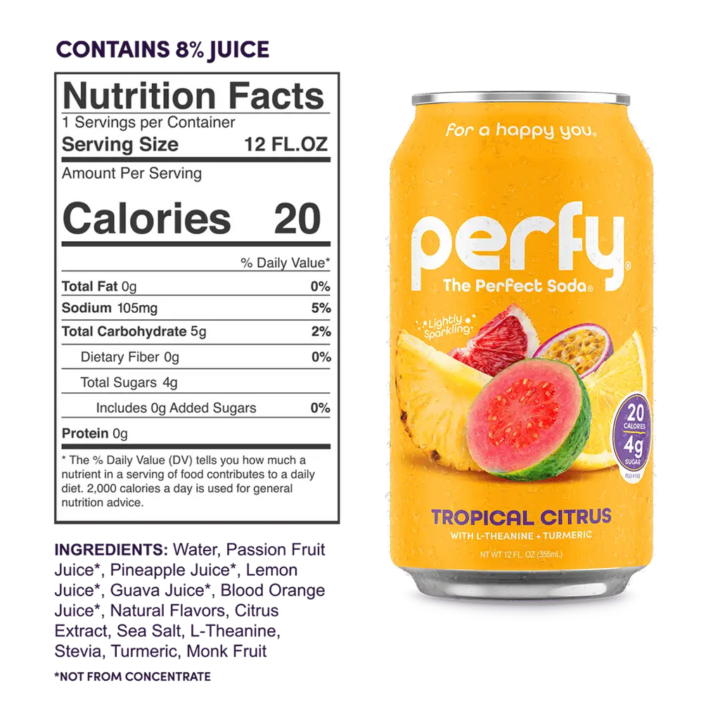 Perfy Tropical Citrus case 12oz/355mL cans 12ct - soda