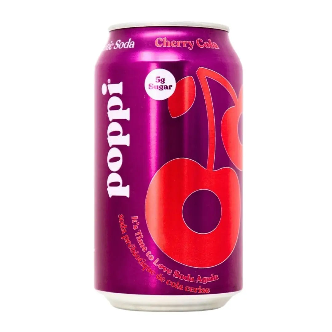 Poppi Prebiotic Soda Cherry Cola 12floz/355ml can case Main image