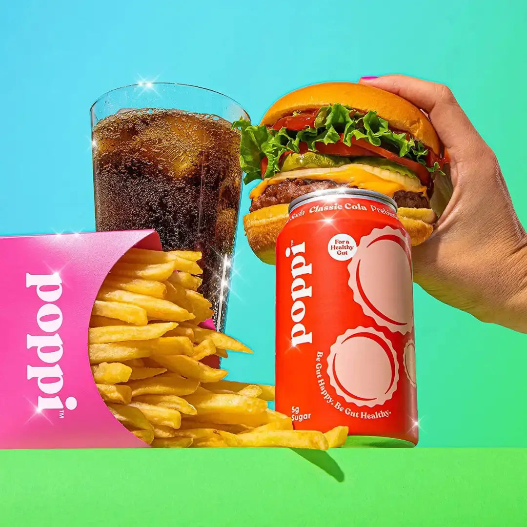 POPPI Sparkling Prebiotic Classic Cola Soda made with Apple