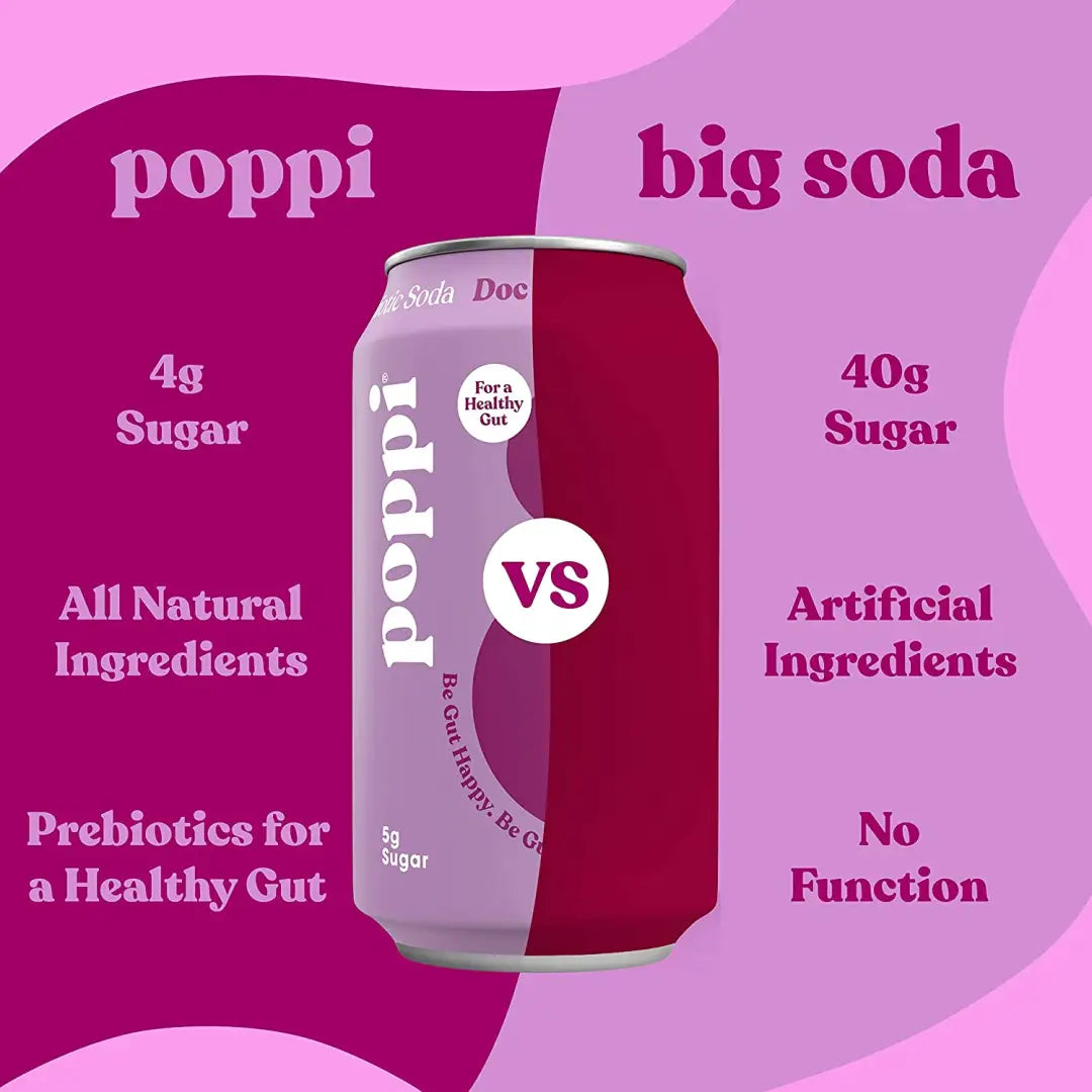 POPPI Sparkling Prebiotic Doc Pop Soda made with Apple