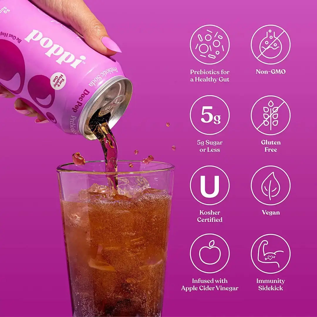 POPPI Sparkling Prebiotic Doc Pop Soda made with Apple