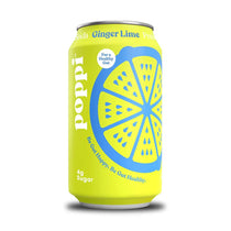 POPPI Sparkling Prebiotic Ginger Lime Soda made with Apple