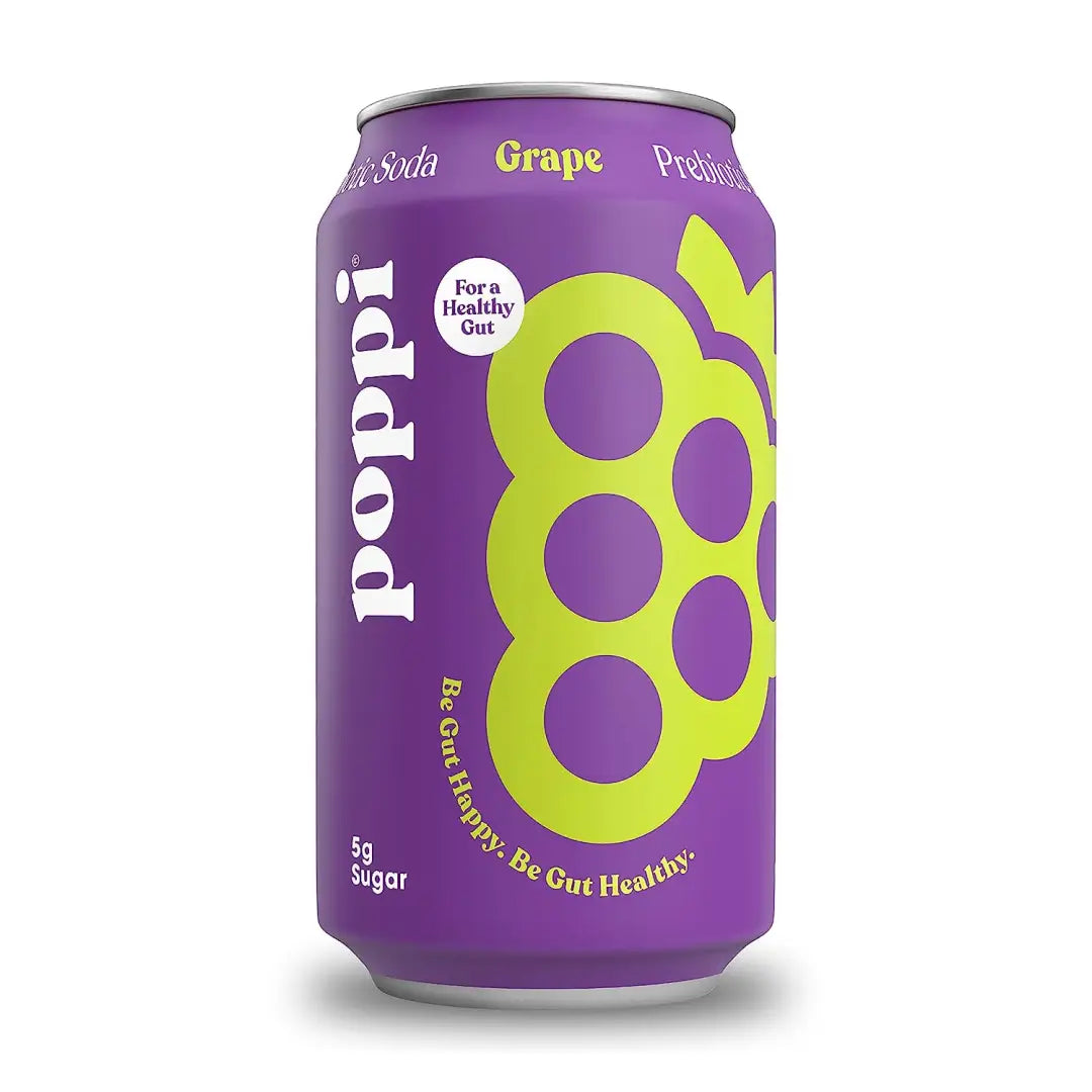 POPPI Sparkling Prebiotic Grape Soda made with Apple Cider