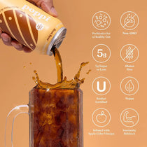 POPPI Sparkling Prebiotic Root Beer Soda made with Apple