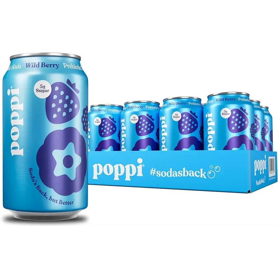 Poppi Sparkling Prebiotic Soda Mixed Berry 11oz case 12ct
