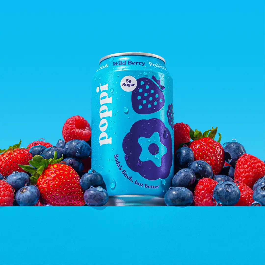 Poppi Sparkling Prebiotic Soda Mixed Berry 11oz case 12ct