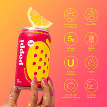 POPPI Sparkling Prebiotic Strawberry Lemon Soda v2 - soda