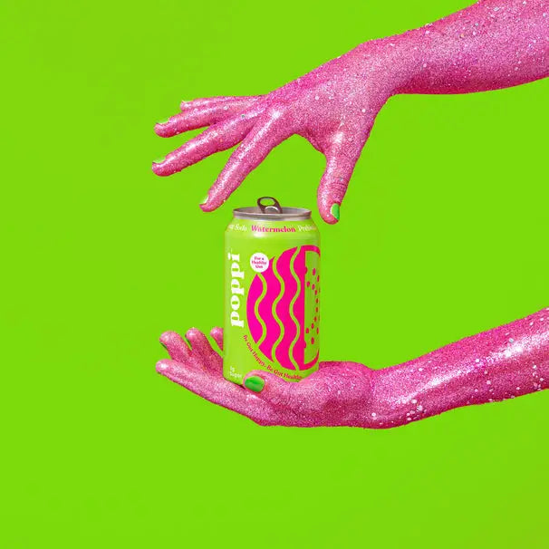 POPPI Sparkling Prebiotic Watermelon Soda made with Apple