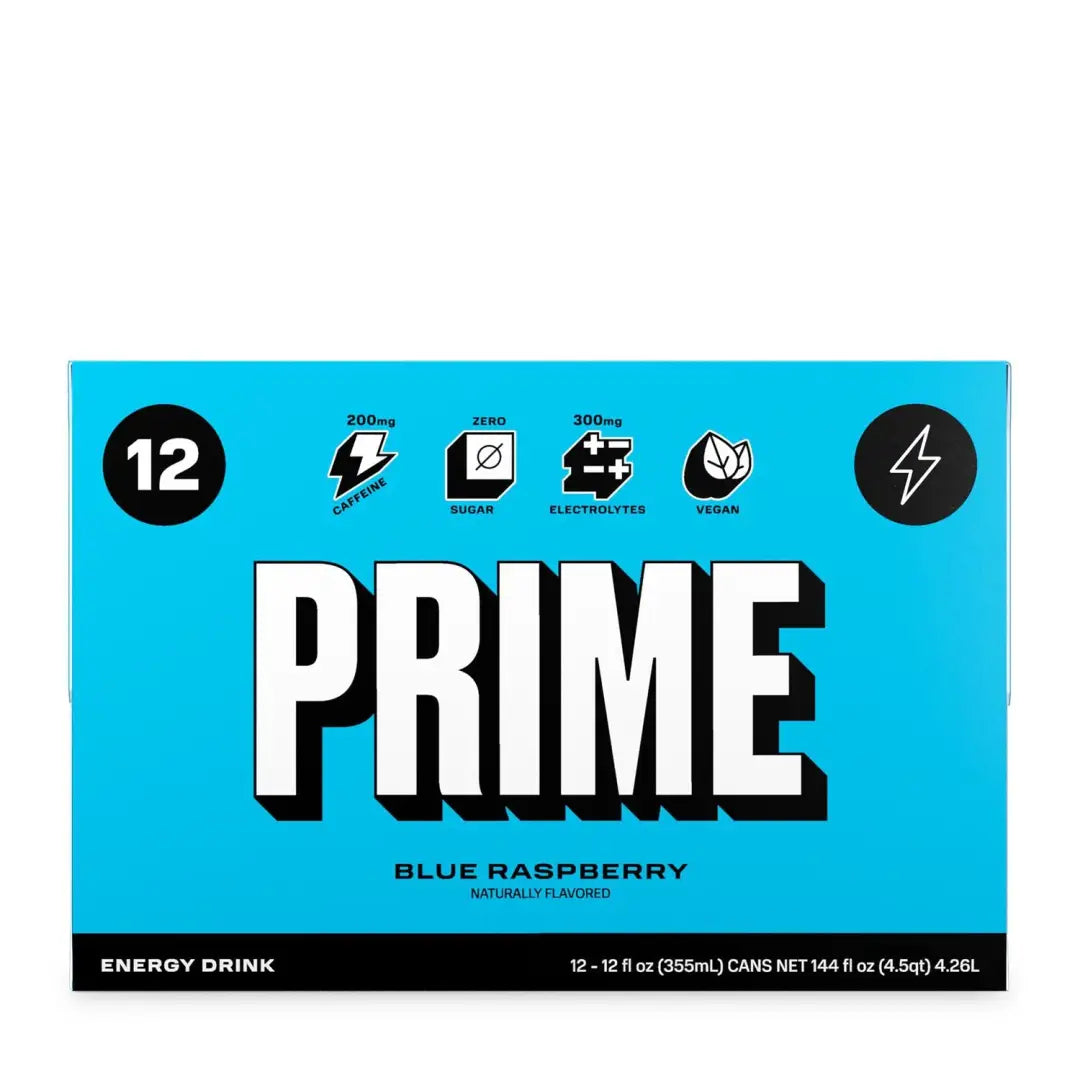 Prime Energy Drink Blue Raspberry 12pack 12floz/355ml cans