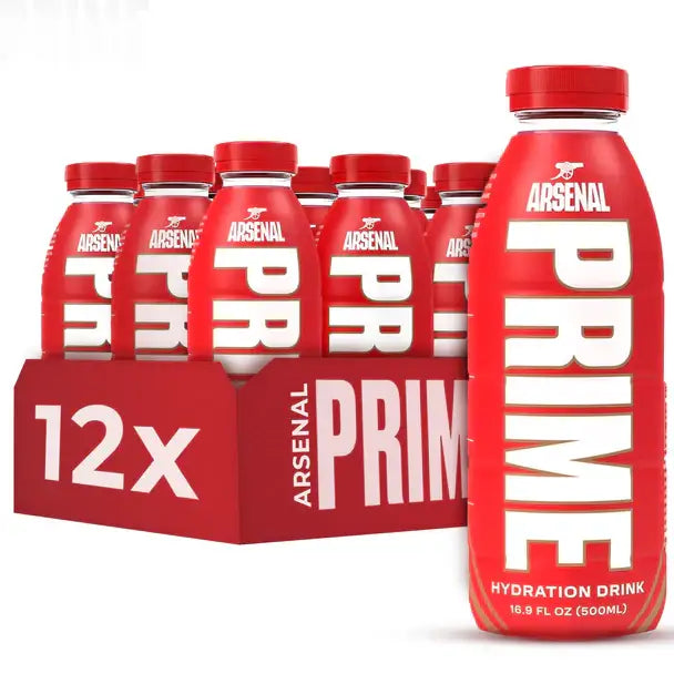Prime Hydration Arsenal Ltd Edition 500ml- 12 pk expired