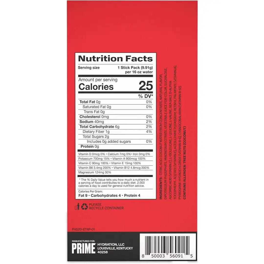 Prime Hydration Tropical Punch 6 Sticks Hydration 6 Sticks