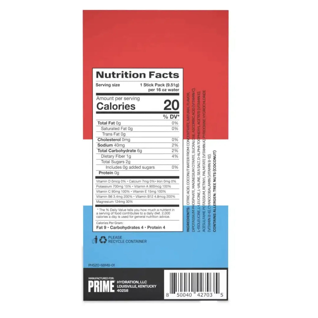 Prime Ice Pop Hydration 6 Sticks