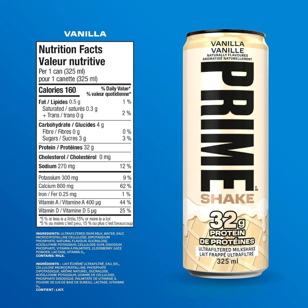 PRIME Shakes Vanilla Protein Shake 32g Protein 325ml 12