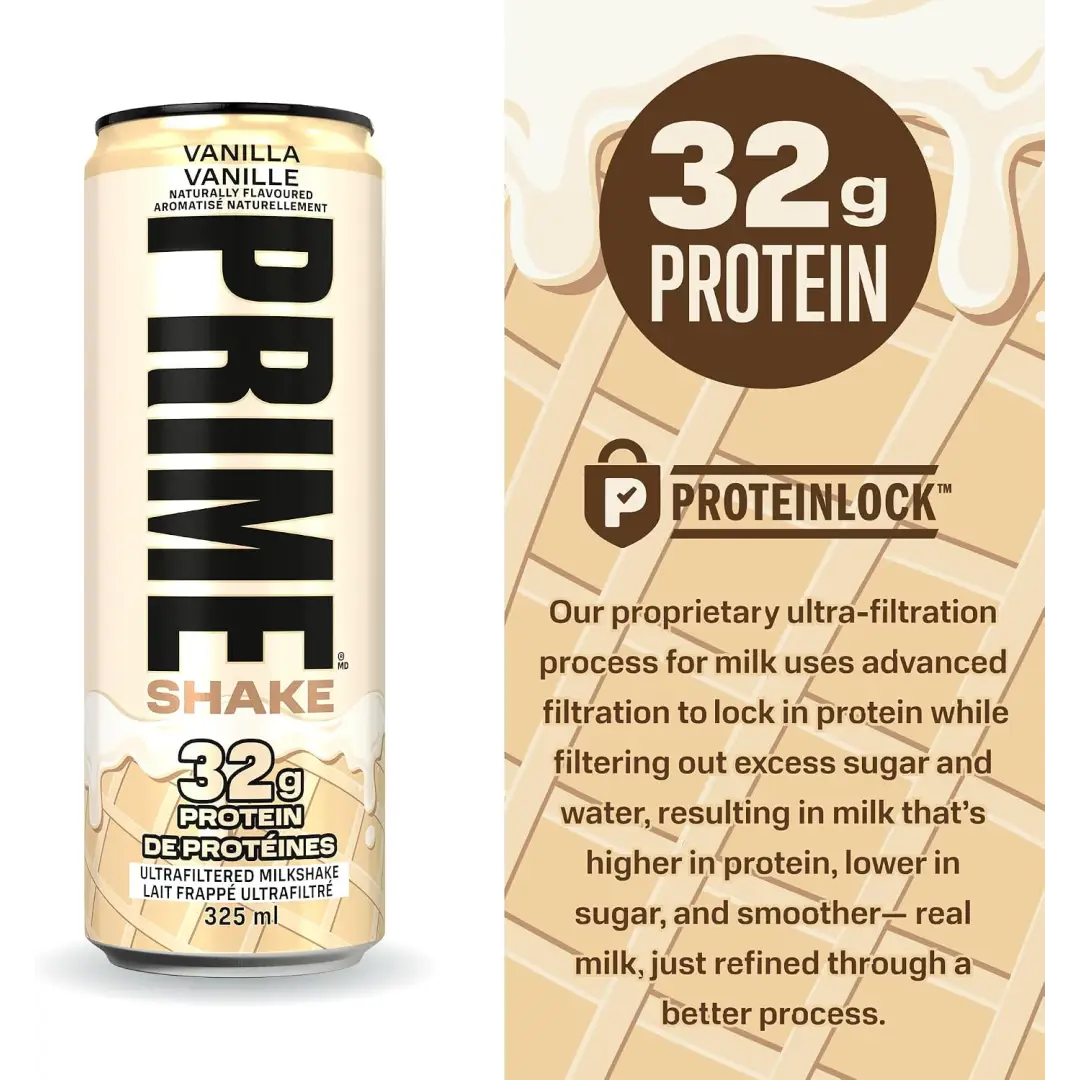 PRIME Shakes Vanilla Protein Shake 32g Protein 325ml 12