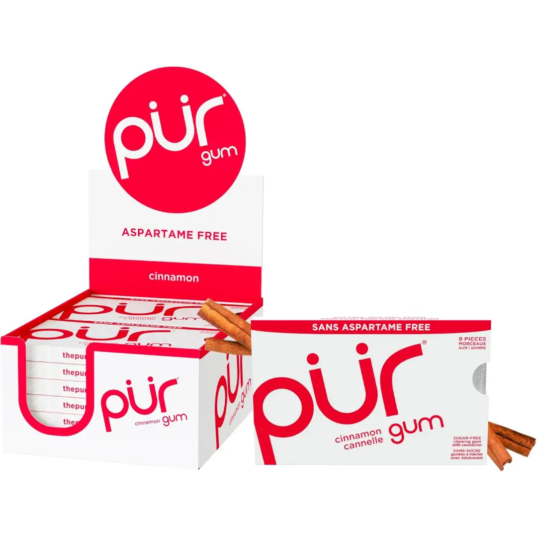 Pur Gum Natural Cinnamon Aspartame-Free Xylitol Chewing Gum