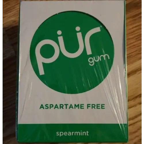 PUR Gum Spearmint chewing gum 9 Pieces (Pack of 12)