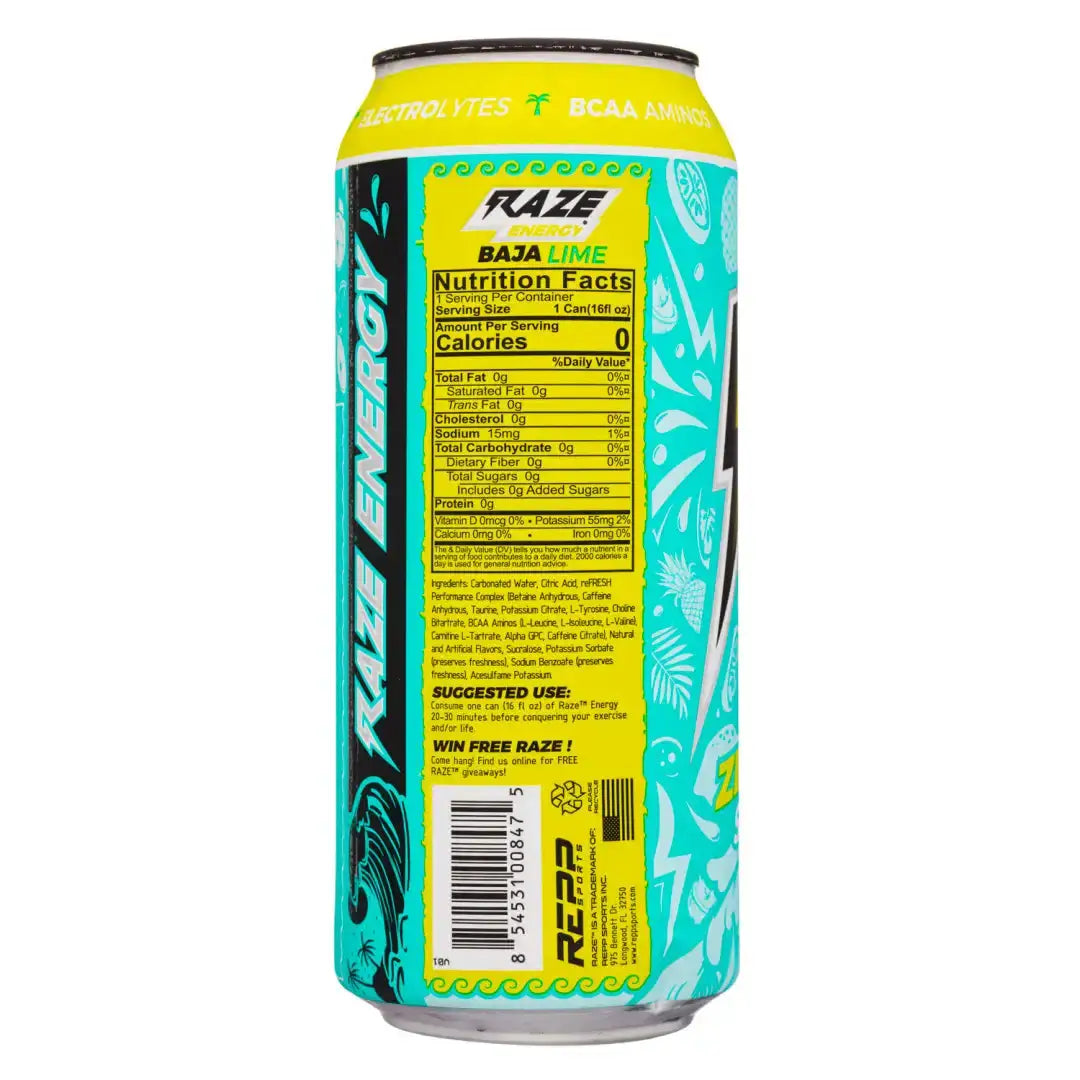 Raze Energy Baja Lime 16 oz can 6-pack case